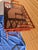 Wood Vintage Butler Tray Serving Table Featuring a Dark Stained Finish and Distinctive Woven Rattan Panels. For Sale - Image 7 of 14