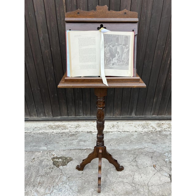 Mid-Century Wooden Revolving Lectern, 1940s For Sale - Image 9 of 9