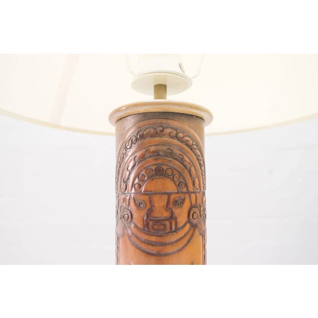 1960s Leather Table Lamp with Maja Motif from Kaiser Leuchten, 1960s For Sale - Image 5 of 12