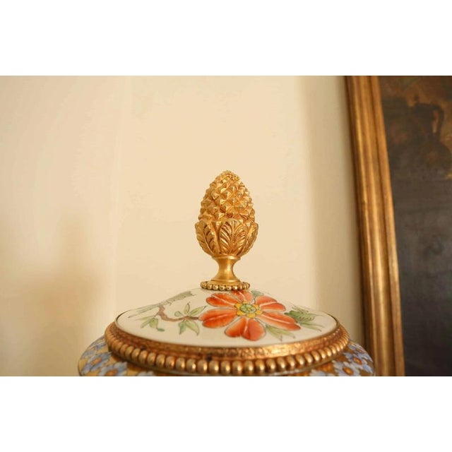 Large Italian Vase with Floral Decor For Sale - Image 4 of 6