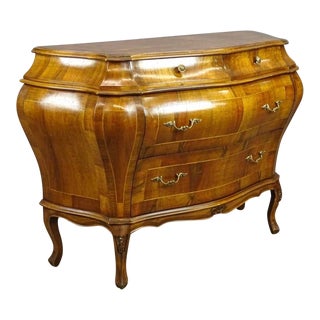 1960s An Italian French Style Bombay Walnut Chest of Drawers For Sale