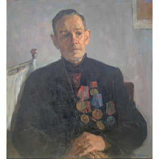 Portrait Man Oil Painting Original Art Ukrainian Artist Sokolovsky G.G., 1983 For Sale