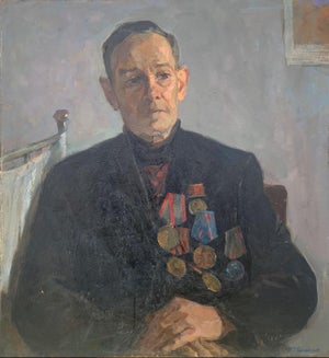 Portrait Man Oil Painting Original Art Ukrainian Artist Sokolovsky G.G., 1983