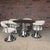 Russell Woodard Vintage Russell Woodard Style Chrome Swivel Dining Set With Smoked Glass Top For Sale - Image 4 of 12