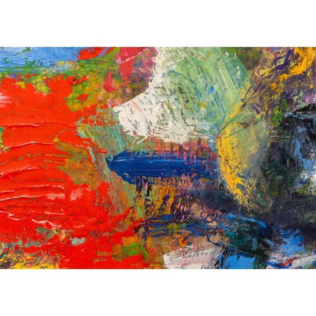 Late 20th Century Karen Schlansky Abstract Composition Oil For Sale - Image 5 of 7