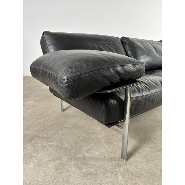 First Series Diesis Sofa in Black Leather by Antonio Citterio for B&B Italia, 1979 For Sale - Image 3 of 12