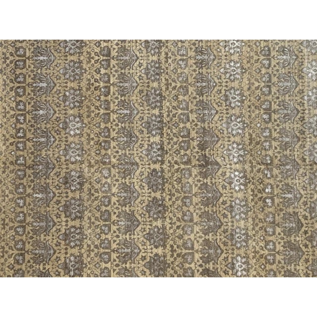 Silk and wool pile genuine hand made very fine Modern style rug-