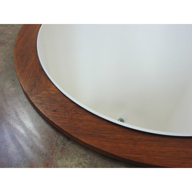 1970s Vintage Round Teak Mirror, 1970s For Sale - Image 5 of 9