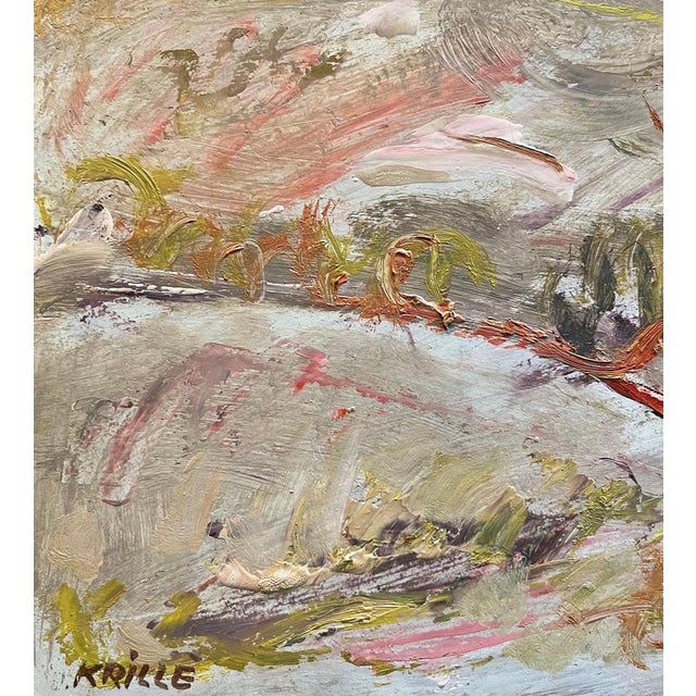 Jean Krille, Landscape 123, Oil on Masonite, 1981 For Sale - Image 4 of 10