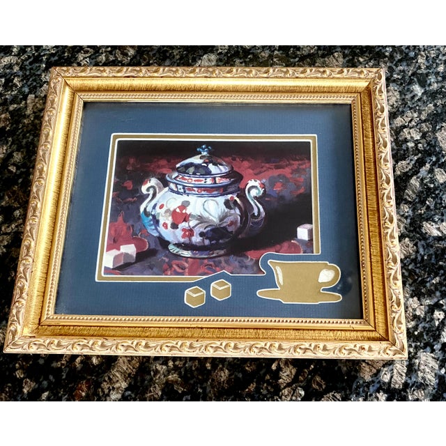 Vintage Chinoiserie & Imari Style Exquisite Sugar Bowl Print Ornately Framed & Exquisitely Double Matted. For Sale - Image 10 of 10