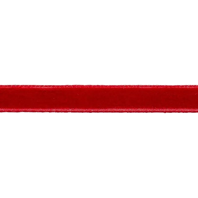 Sample - Schumacher Velvet Tape Narrow in Crimson For Sale
