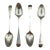 1805 English Set of 4 Sterling Silver Teaspoons by Alice & George Burrows II For Sale