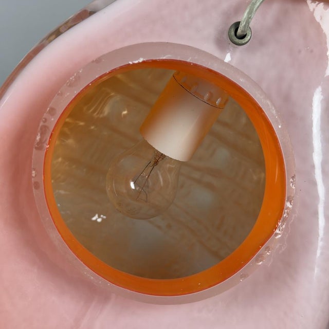 Pink Murano Glass Shell Table Lamp from Mazzega, 1970s For Sale - Image 14 of 18