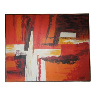 Huge Lee Reynolds 1970s Abstract Oil on Canvas Painting For Sale