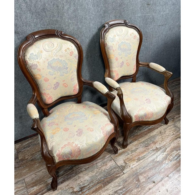 Napoleon IIII Mahogany Armchairs, 1850s, Set of 2 For Sale - Image 4 of 6