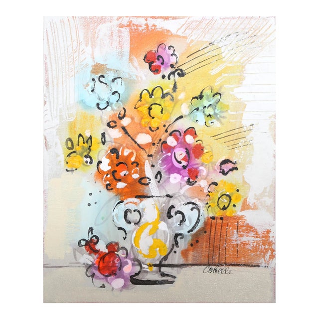 Vase With Flowers (Orange and Pink) 2, Charles Cobelle For Sale