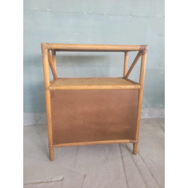Light Yellow Rattan and Bamboo 2-Door Sideboard, 1970s For Sale - Image 8 of 9