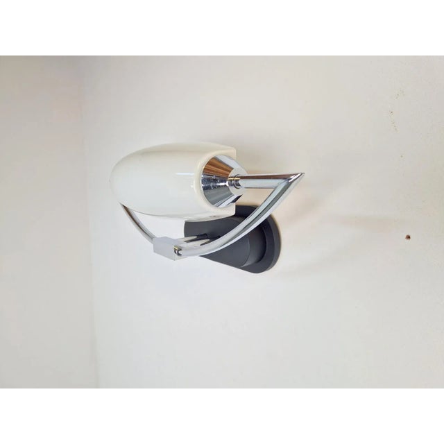 Metal Vintage Bolero Wall Lamp in White Glass by Dieter Sieger for Peill & Putzler, Germany, 1970s For Sale - Image 7 of 12