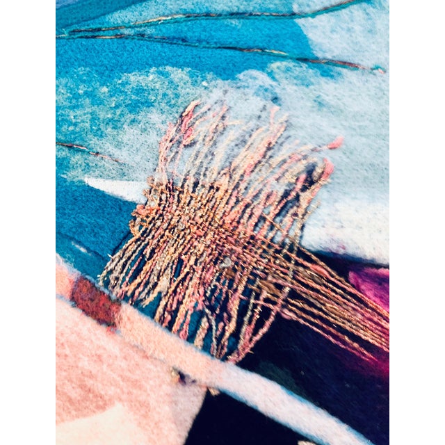 Smadar Livne, Fiber Art Collage Israeli Modernist Vibrant Colorful Tapestry Wall Hanging Rug, 1994 For Sale - Image 10 of 11