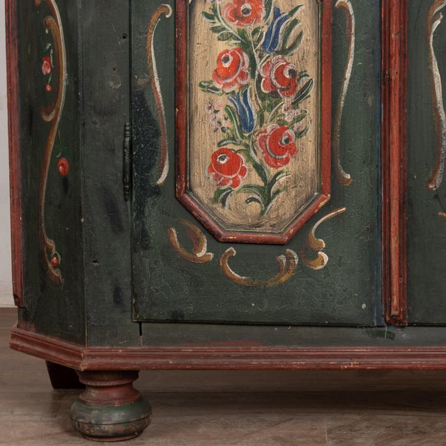 Early 19th Century Hand-Painted German Two-Door Armoire Shrunk For Sale - Image 4 of 16