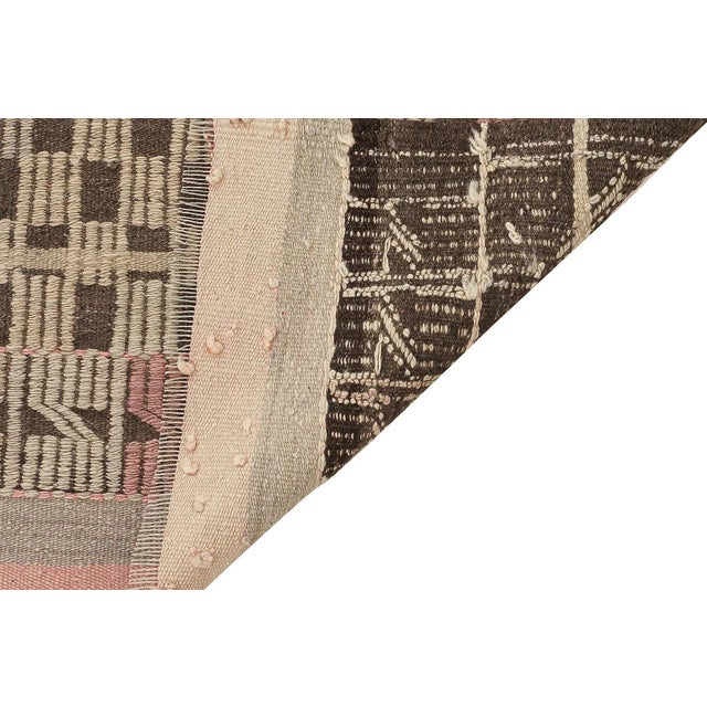 Mid 20th Century Mid 20th Century Vintage Embroidered Turkish Kilim Rug For Sale - Image 5 of 7