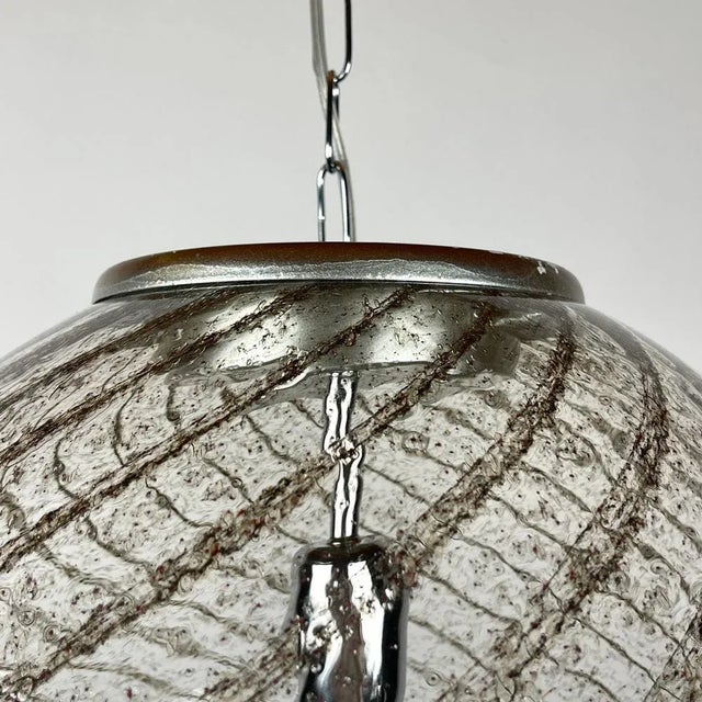 Vintage Swirled Murano Glass Pendant Lamp from La Murrina, Italy, 1970s For Sale - Image 9 of 13