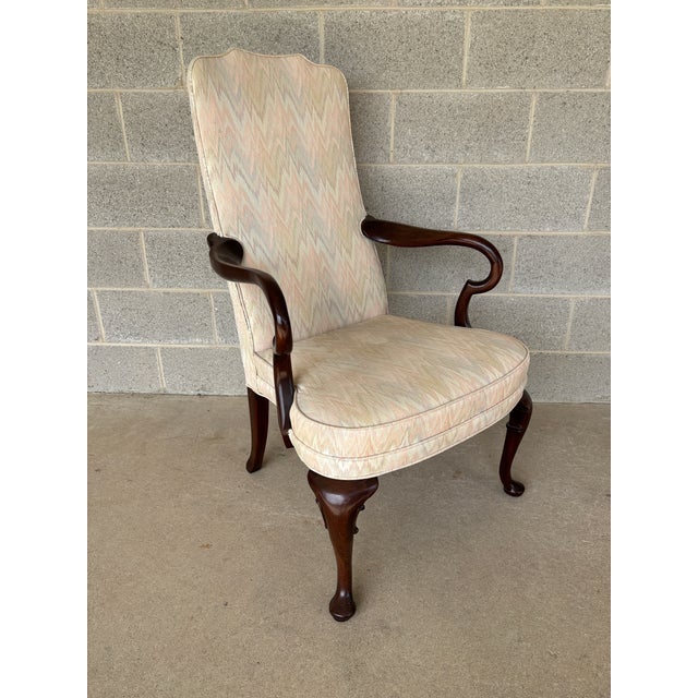 Description: Hickory Chair Mahogany Gooseneck Georgian Style Fireside Chairs - A Pair. High Quality Craftsmanship, Less...