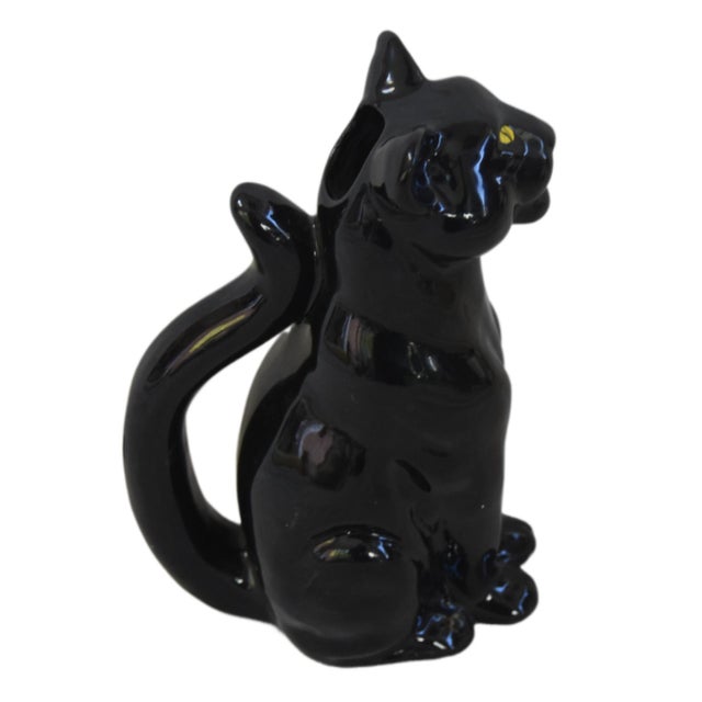 Vintage Italian r.e.m.o Black Cat Pitcher For Sale - Image 4 of 6