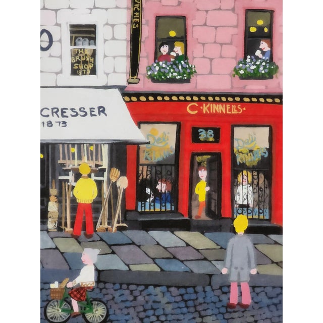 White Victoria Street Framed Gouache Giclee Print Painting Signed by Artist Lynn Hanley Wall Art For Sale - Image 8 of 17