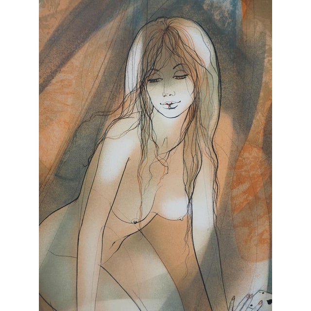 Jean-Baptiste VALADIÉ, Brassens: A pretty flower, Nude, Lithograph For Sale - Image 4 of 8