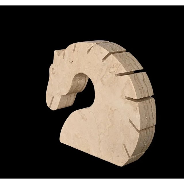 Italian Travertine Marble Horse Sculpture from Fratelli Mannelli, Italy, 1970s For Sale - Image 14 of 18