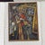 Striking vintage modernist / cubist style painting featuring a seated woman surrounded by abstract interior objects and...
