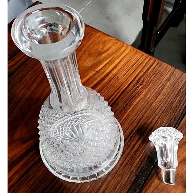 Antique Late 19th Century American Brillant Period Fine Lead Cut Crystal Wine Decanter For Sale - Image 9 of 13