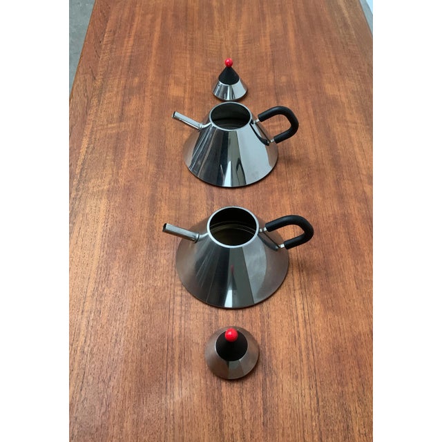 Japanese Postmodern Stainless Steel Kettle, Set of 2 For Sale - Image 13 of 18