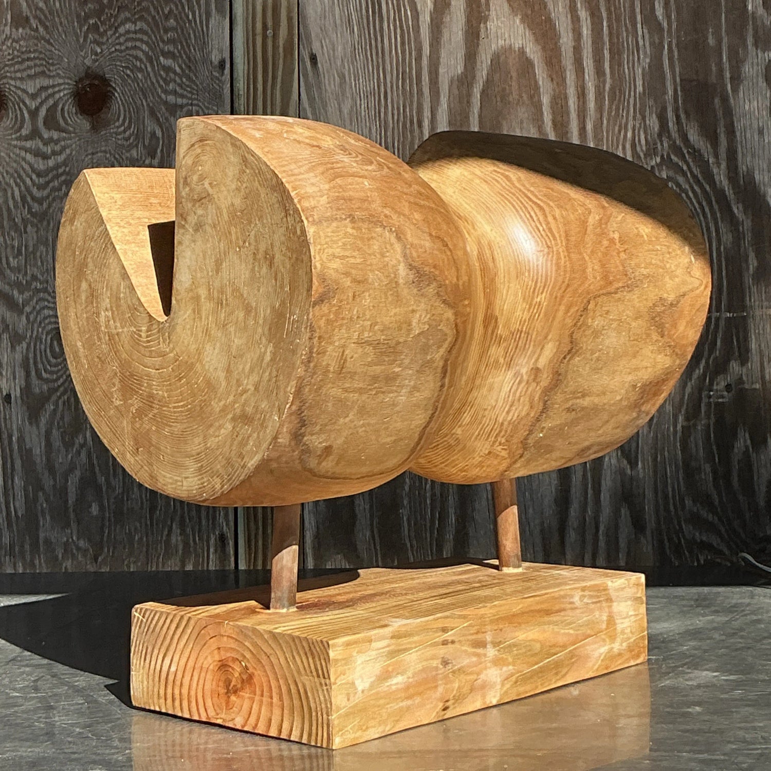 Vintage Boho Carved Z Wood Abstract Sculpture — additional photo 5