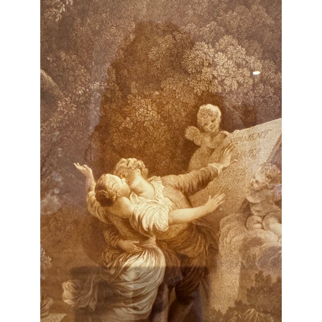 Sculpture Materials Jean Mathieu After Fragonard, Le Serment D’Amour, 19th Century Engraving [sh.s-l-7.5050] Reproduction For Sale - Image 7 of 7