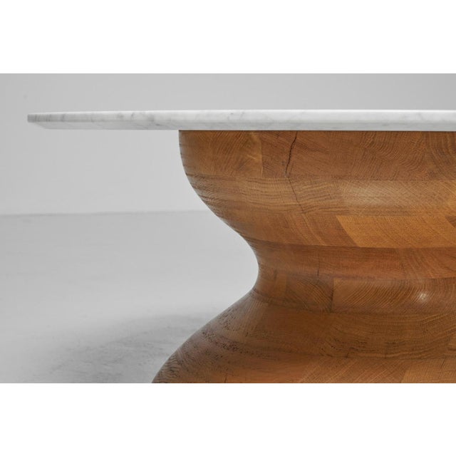 Gray Brutalist Coffee Table in Oak and Marble by Axel Einar Hjorth, 1960 For Sale - Image 8 of 12