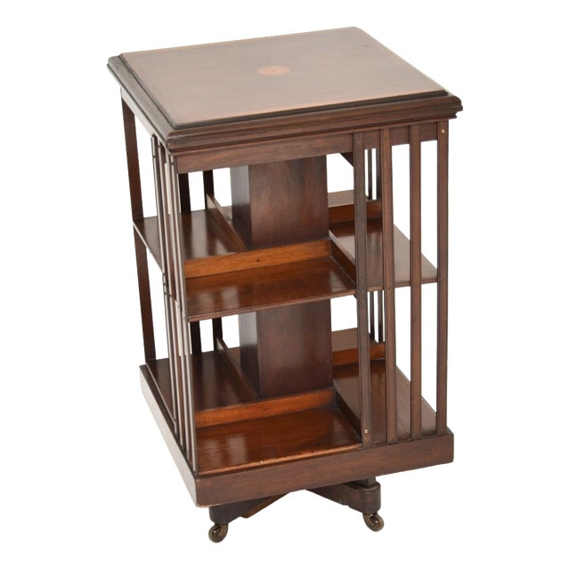 Antique Edwardian Revolving Bookcase, 1900s For Sale