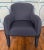 1980’s Post Modern Sculptural Black Upholstered Lounge Rounded Arm Chair For Sale - Image 4 of 7