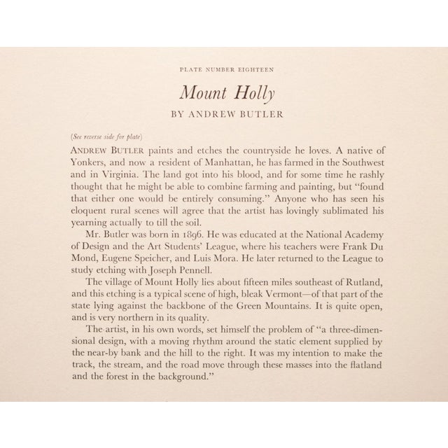 Antique White 1939 After Andrew Butler "Mount Holly", First Edition Period Offset Lithograph For Sale - Image 8 of 9