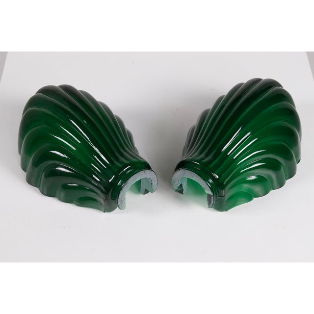 Shell Wall Sconces in Glass and Brass, Italy, 1970s, Set of 2 For Sale - Image 4 of 7