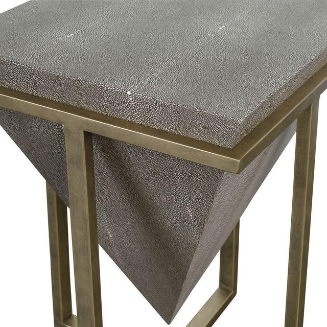 Contemporary Geometric Shagreen Accent Table For Sale - Image 3 of 5