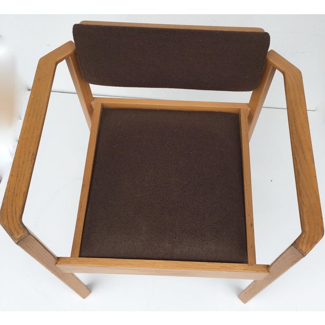MidCentury Wood and Fabric Accent Chair Chairish