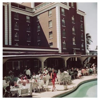 Slim Aarons, Poolside Promenade, Estate Stamped Photographic Print, 1961 / 2020s For Sale