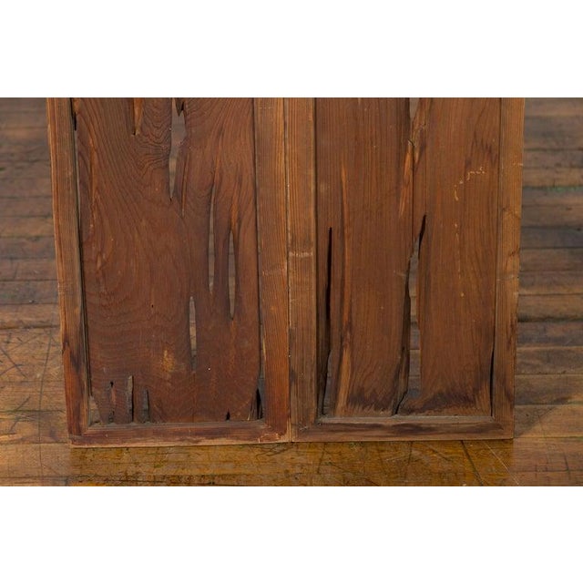 Wood 19th Century Japanese Ranma Transom Panels with Carved Openwork Design - A Pair For Sale - Image 7 of 12