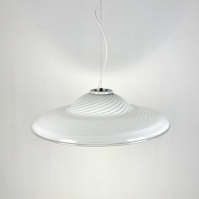 Large Murano Swirl Pendant Lamp, Italy, 1970s For Sale - Image 9 of 9