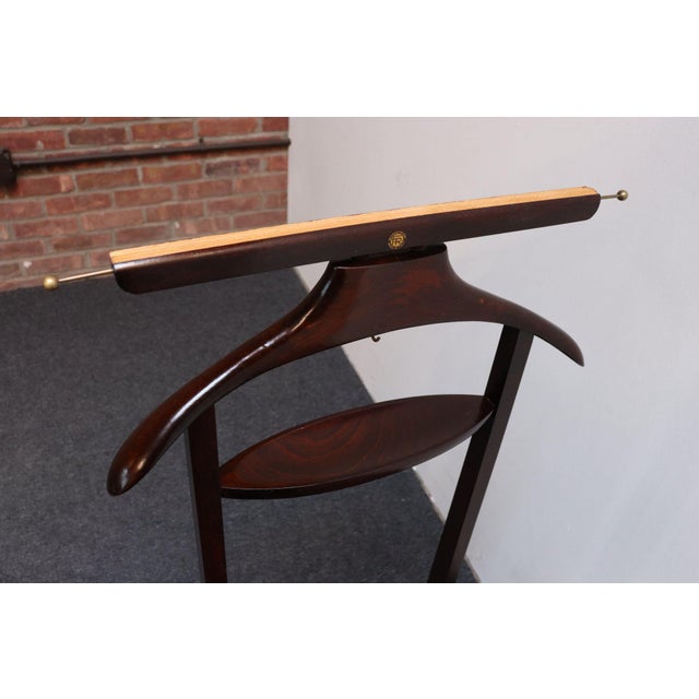 Brown Vintage Fratelli Reguitti Dark Mahogany and Brass Valet in Style of Ico Parisi For Sale - Image 8 of 12