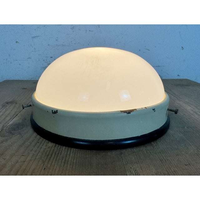 Industrial Bakelite Wall Light with Milk Glass, 1950s For Sale - Image 11 of 12
