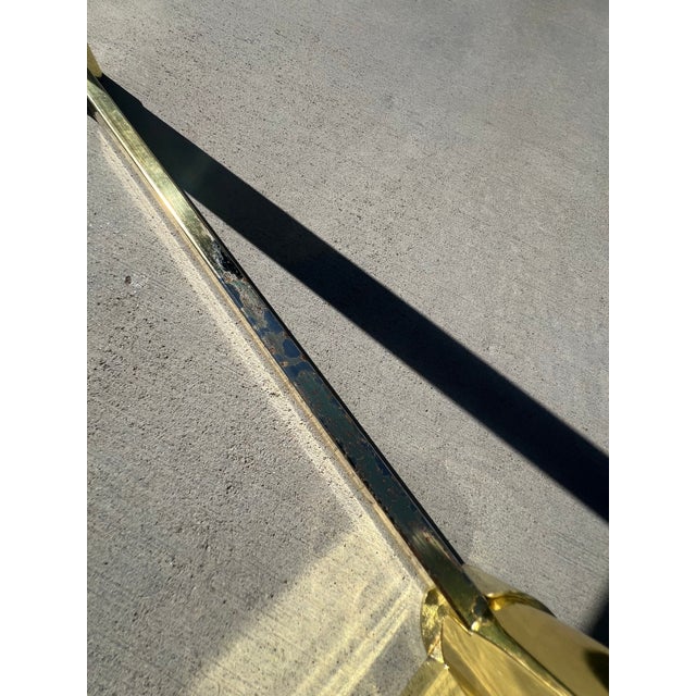 Vintage Mid Century Modern Postmodern Brass Gold Etagere 5 Shelf Bookcase Wall Unit Display Case For Sale - Image 10 of 12