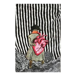 David Gilhooly, Collage Watercolor Painting David Gilhooly California Funk Surrealism MixedMedia